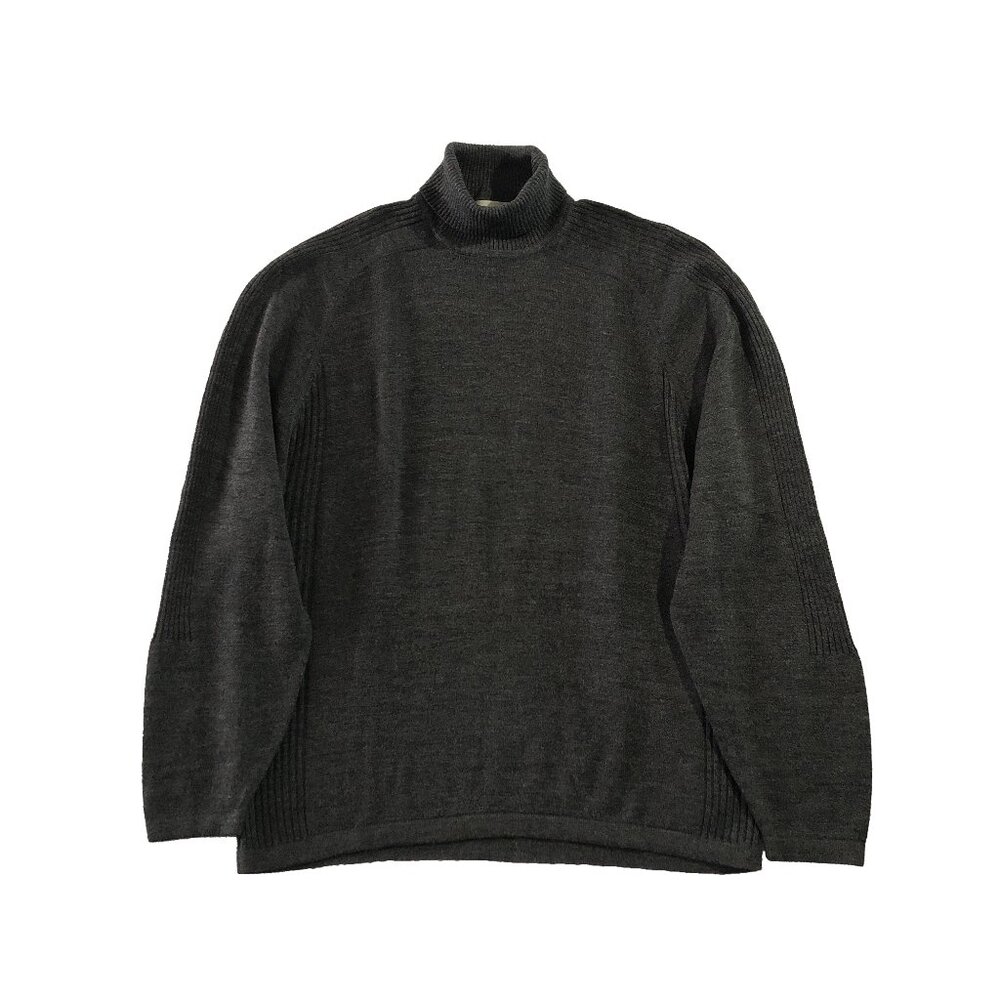Direction Sweater Mens Size M Dark Gray Lightweight Knit Turtleneck Pullover